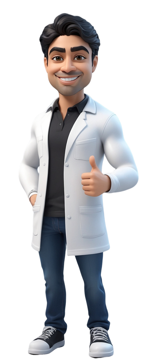 Avatar de Erick apresentando seus conteúdos